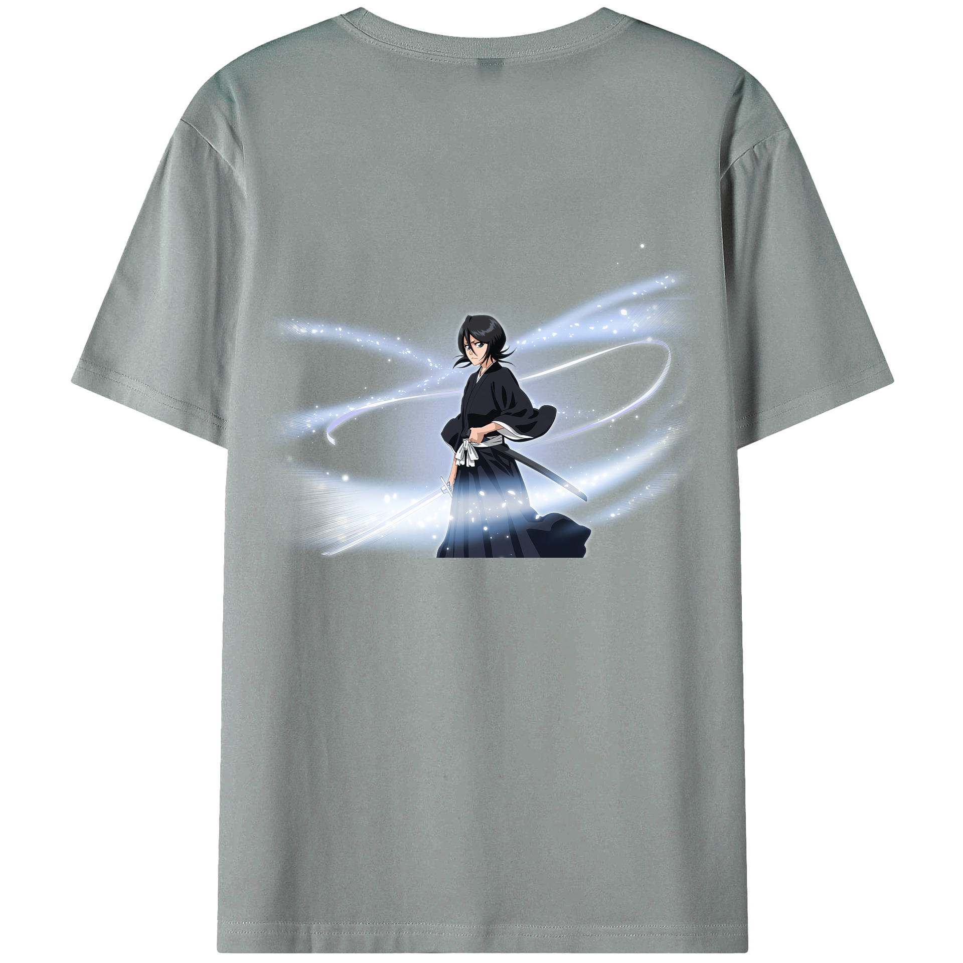 （画像用） ブリーチ 朽木ルキア BLEACH Kuchiki Rukia 綿100％ メンズ半袖Tシャツ（バックプリント） 通気性